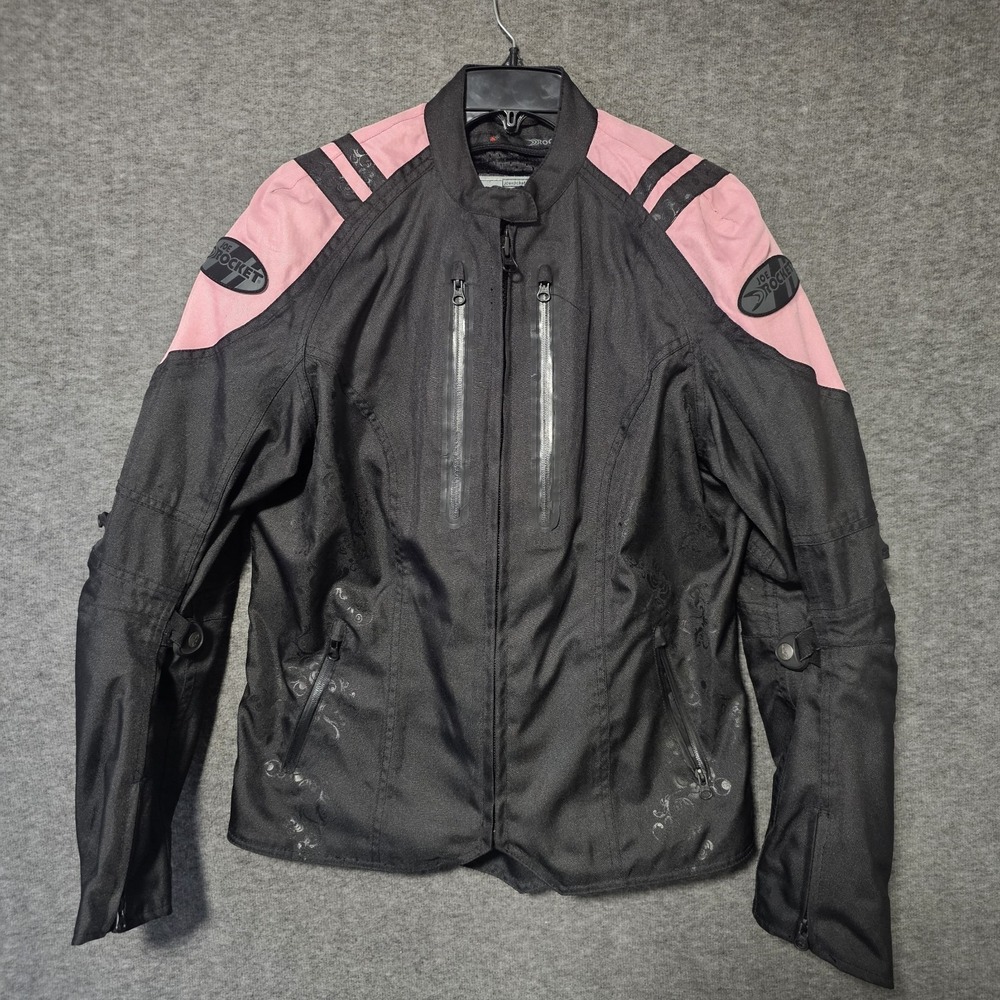 Joe Rocket Motorcycle Jacket Women's Medium M Atomic 4.0 Pink Black Retro Corset